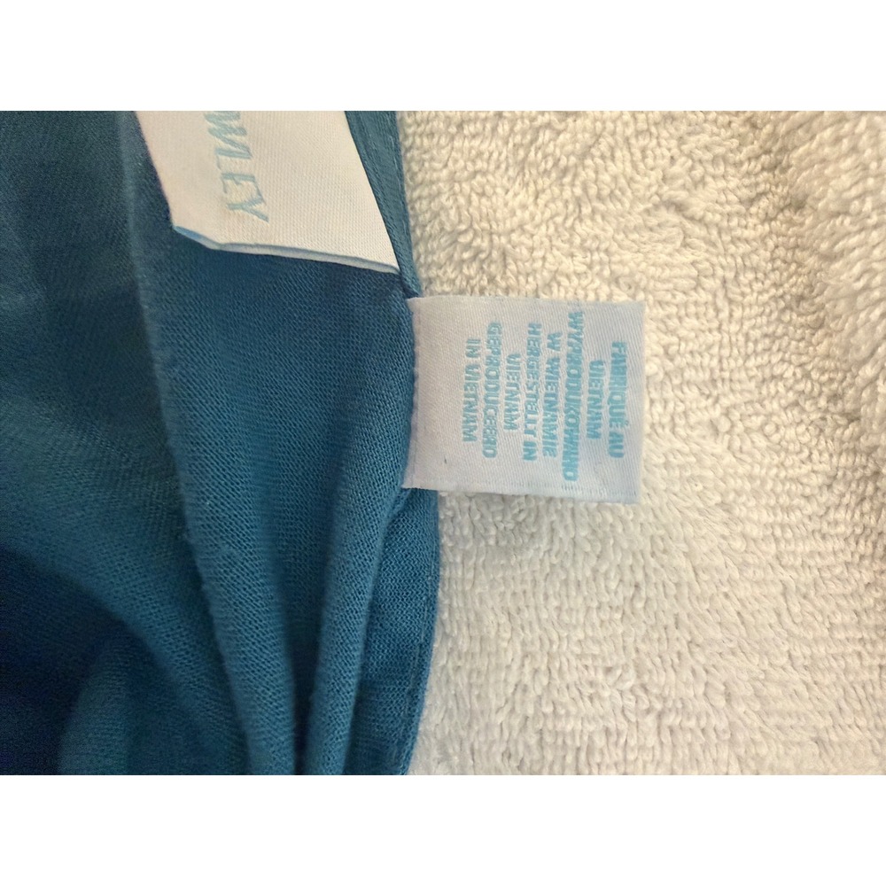 Cynthia Rowley Teal Blue Linen Blend Wide Leg V-Neck Sleeveless Jumpsuit Small - Picture 7 of 16